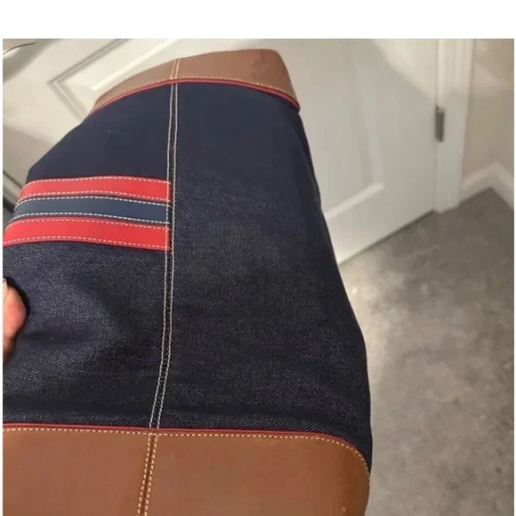 Coach Denim Weekender Tote Bag Cherry Coke lining Vintage Y2K C04K-5436 RARE - Picture 16 of 16